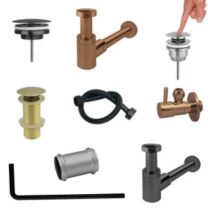 Sifons / Clic-Afvoer-Waste / fonteinpluggen /  Vloerbuizen / verbinding sokken / Bad - Wastafel overloop afvoeren