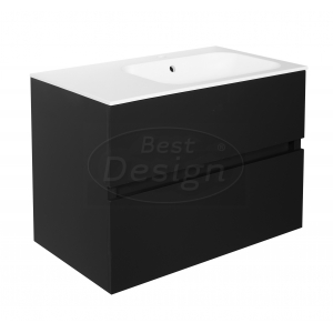 Best-Design 'Splash-Black-Greeploos' meubel onderkast 2 laden zonder wastafel 80cm