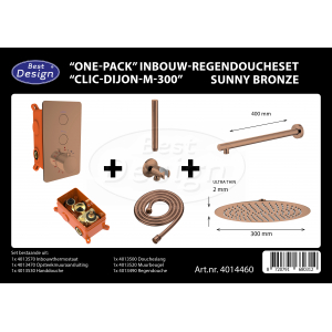 Best-Design 'One-Pack' inbouw-regendoucheset 'Clic-Dijon-M-300' Sunny Bronze