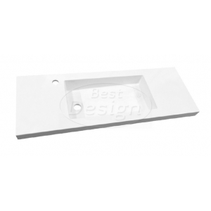 Best-Design 'Slim' wastafel voor meubel 100cm (ondiep) 35 cm met kraangat 