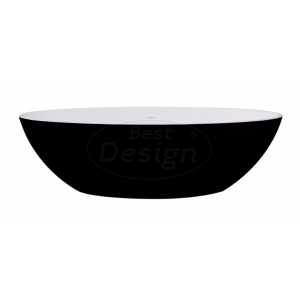 Best-Design 'New-Stone' Bicolor-zwart/wit vrijstaand bad 'Just-Solid' 180x85x52cm