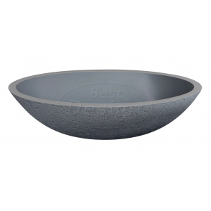 Best-Design waskom 'Craquelé-stone' lava-grijs ovaal 'Just-Solid' 52 cm