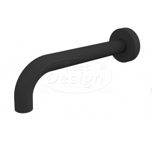Best-Design 'Nero' 90° muuruitloop met rozet 1/2'x 21 cm mat-zwart