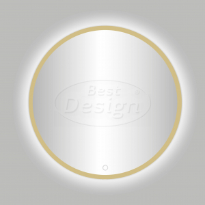 Best-Design Nancy 'Rivoli' ronde spiegel incl. led verlichting Ø120cm mat-goud