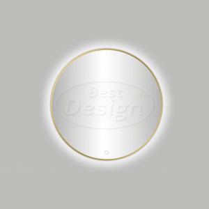 Best-Design Nancy 'Venetië-Thin' ronde spiegel Mat-Goud incl.led verlichting Ø 60 cm